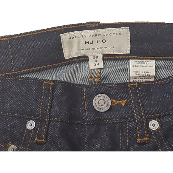 MARC by MARC JACOBS MJ 110 Low Rise Slim Straight Leg Blue Jeans 28x34 $198 - Picture 14 of 16